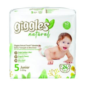 GIGGLES NATURAL TWIN NO: 5 JUNIOR 24 PCS