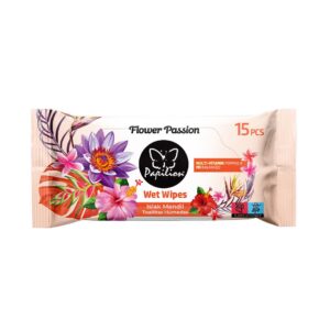 PAPILION POCKET WIPES FLOWERS 15PCS