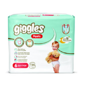 GIGGLES BABY PANTS JUMBO NO:6 EXTRA LARGE 34 PCS