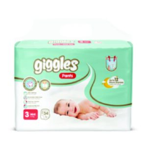 GIGGLES BABY PANTS TWIN NO:3 MIDI 34PCS